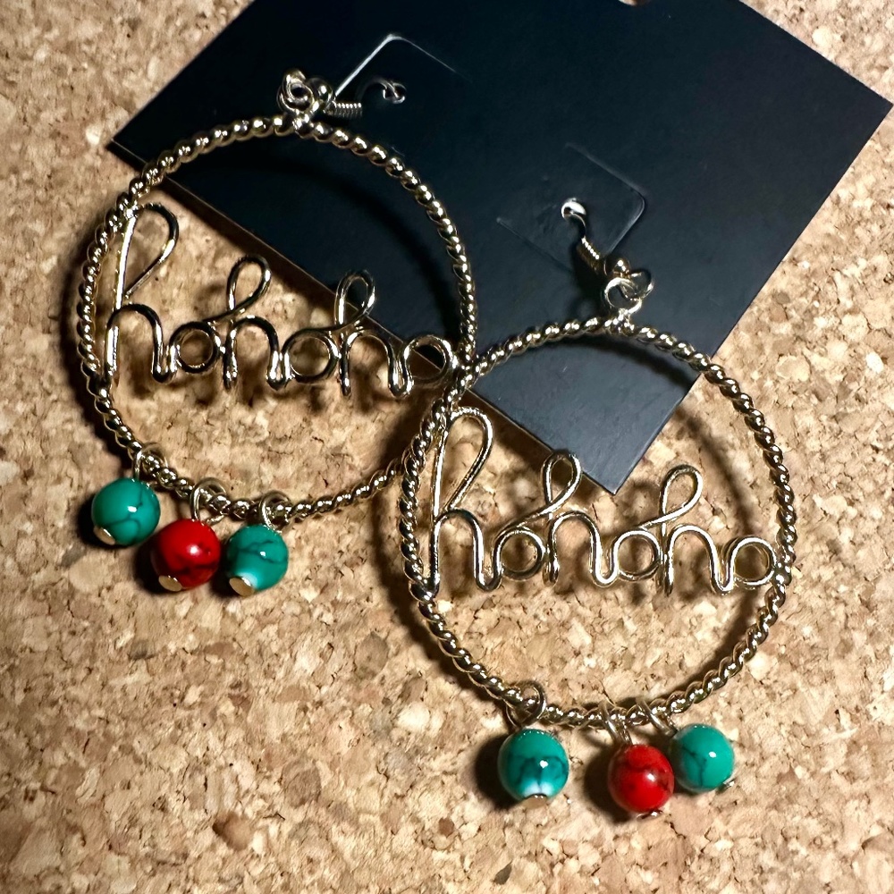 Circular Bead Christmas Earrings